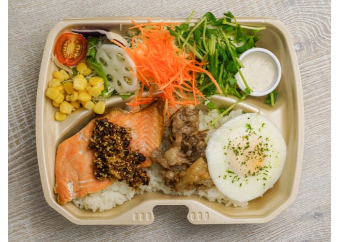 crunchy soy sauce salmon lunch